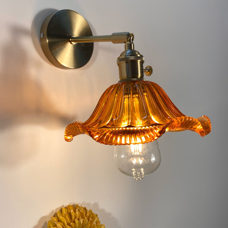 vintage conduziu lâmpada de parede de vidro quarto luzes de parede decoração para casa sala estar luz luminária vaidade espelho iluminação interior do banheiro