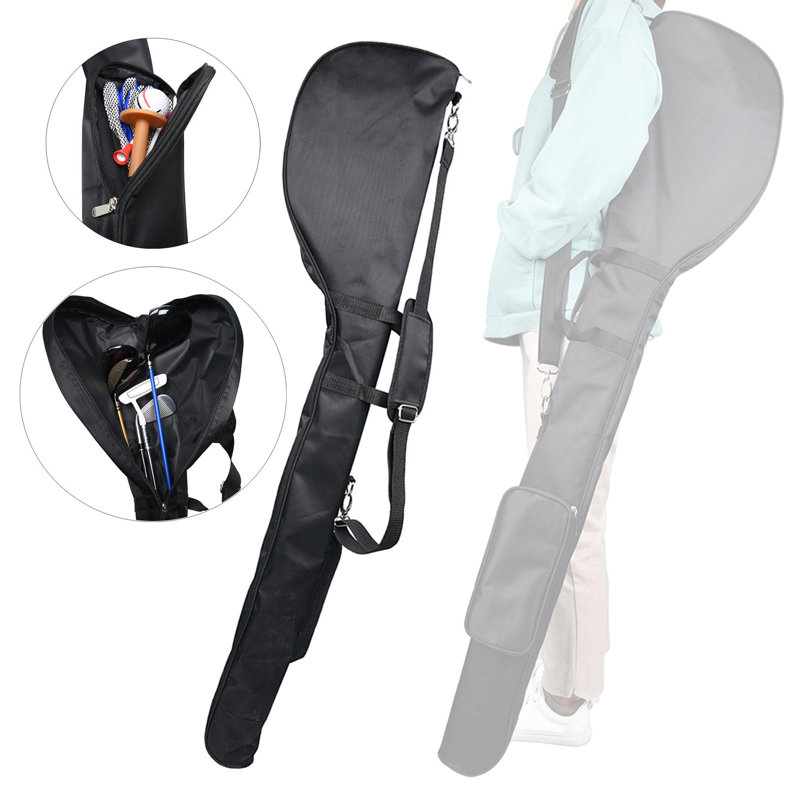 Golf Bag Clubs Case Waterproof Lightweight Portable Zippered Travel Bag Foldable Thick and Tough Carry Bag Sunday Bag