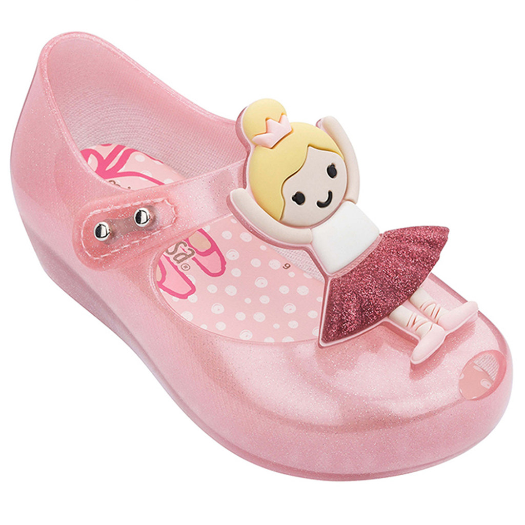 Mini Mlsa Jelly Twins Camellia Melflex Shoes 2021 Summer New PVC Bow Soft Comfort Kids Shoe Water Sandal Toddler Girl Sandals