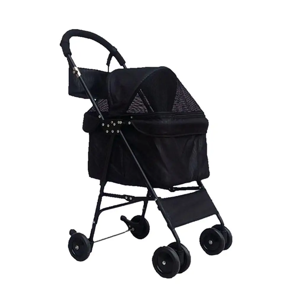 4-Wheels Pet Stroller Trolley, for Cat, Dog and other Household Animals, Foldable Carrier Strolling Cart