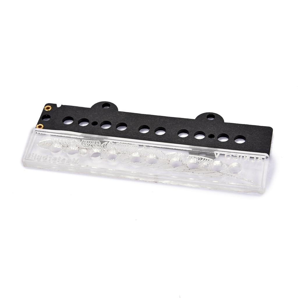5 String Bass Single Coil Bobbin Flatwork, Black&Clear Set, 4 Inch
