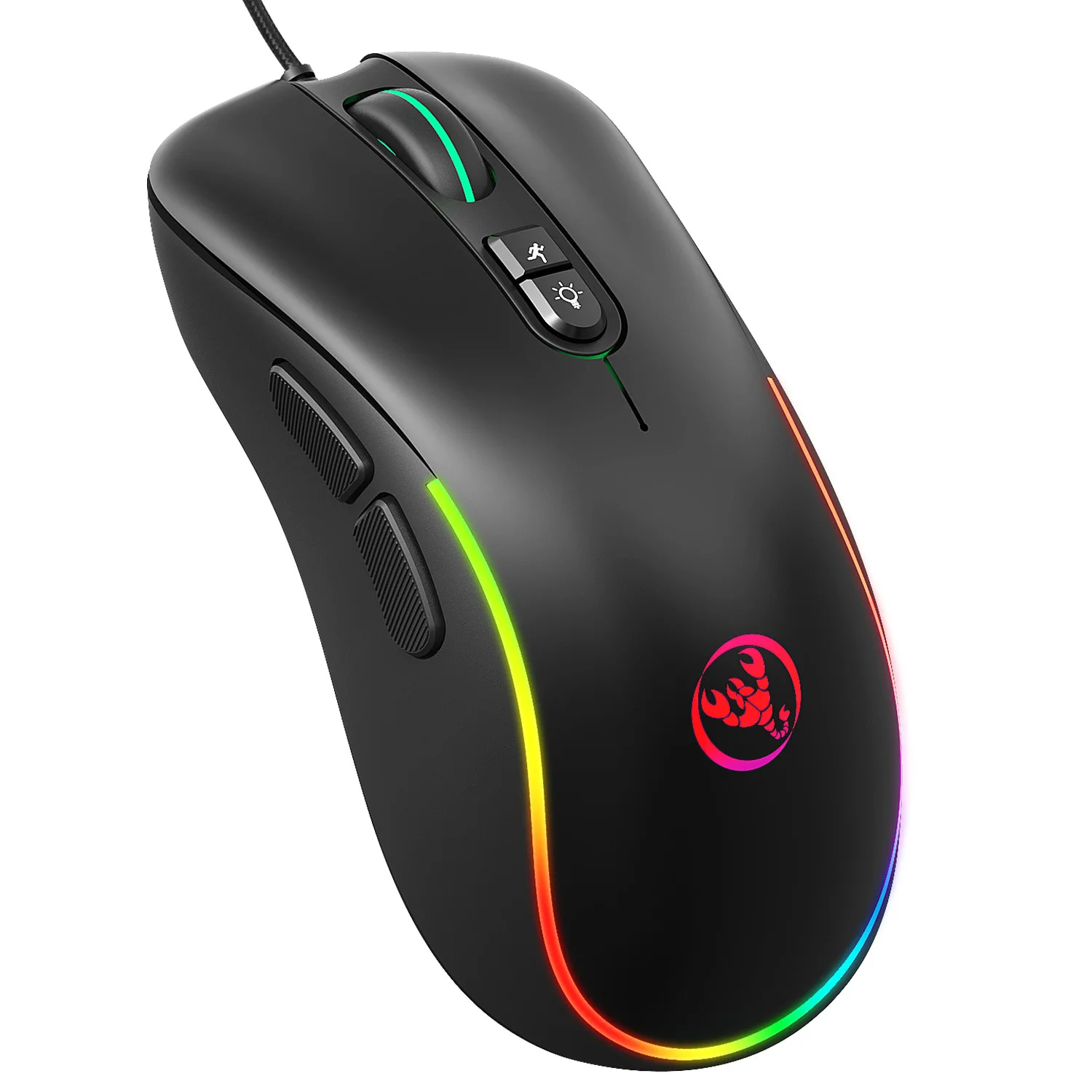 laptop mouse Hongsund HJ300RGB Gaming mouse 7-button Programmable Mouse wireless mouse with usb c