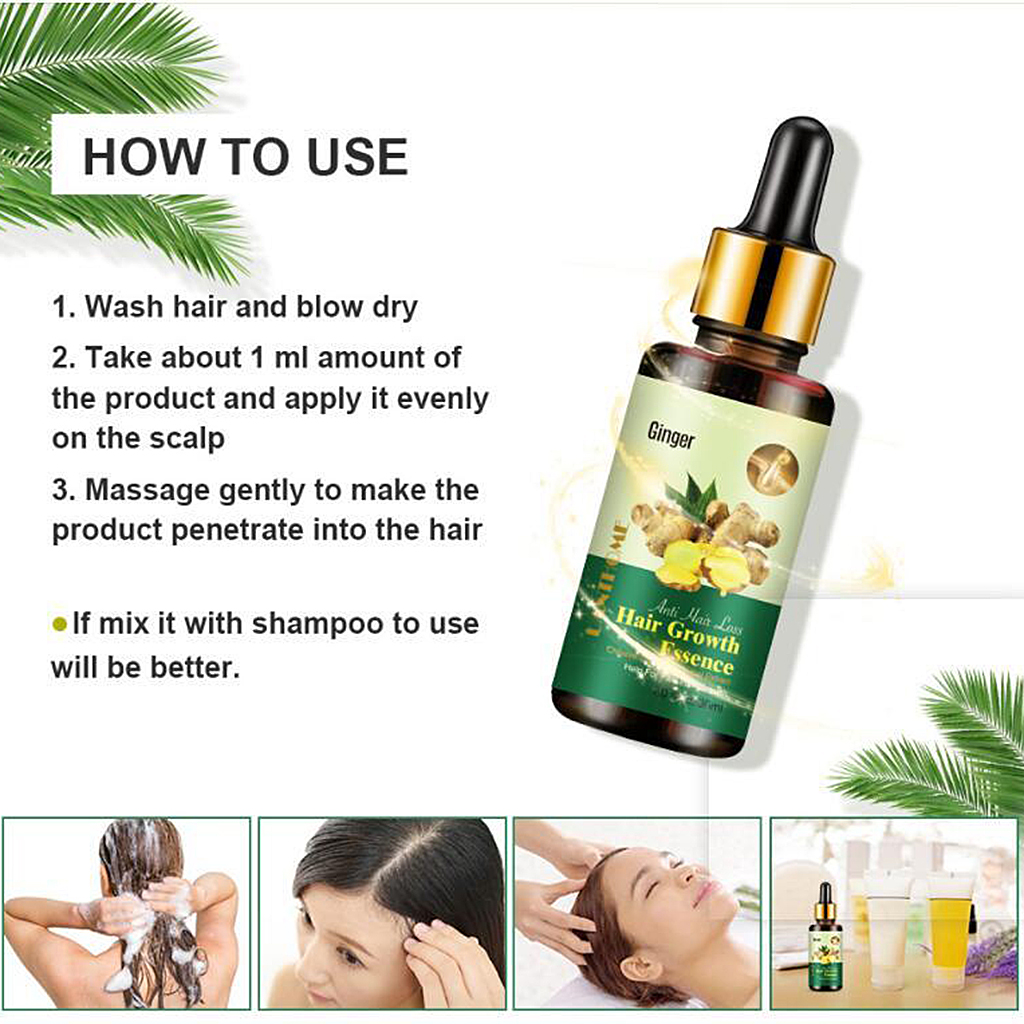 Growth Serum Ginger Essential Oil Repairs Hair Follicles for and Women Ginger Fast Hair Growth Serum Essential Oil