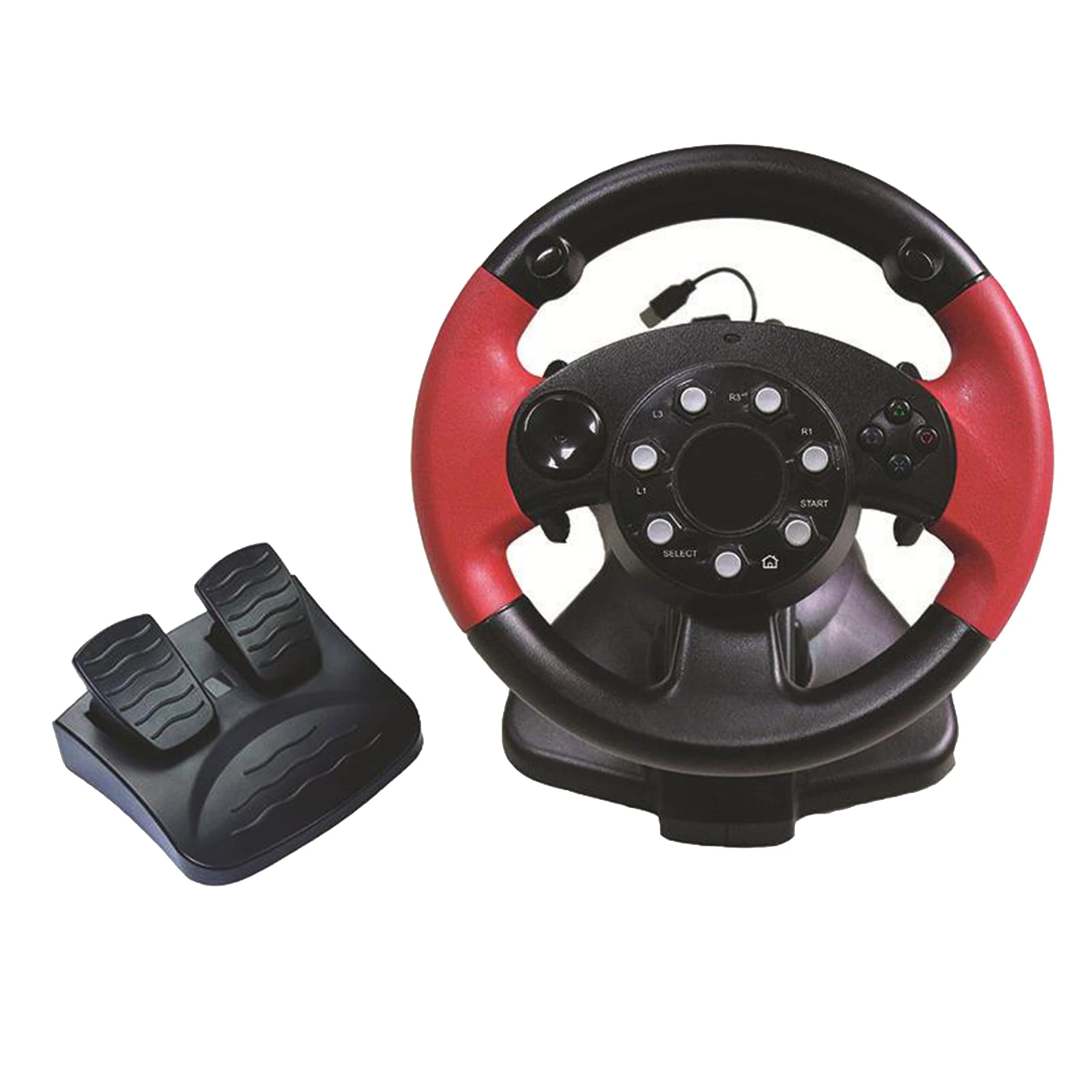 PC Racing Wheel, 200 Degree Universal USB Car Race Steering Wheel with Pedals for PS3, PS2