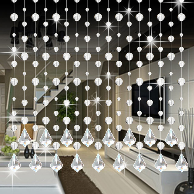 Crystal Glass Bead Curtain Living Room Bedroom Window Door Blinds On  Windows All transparent