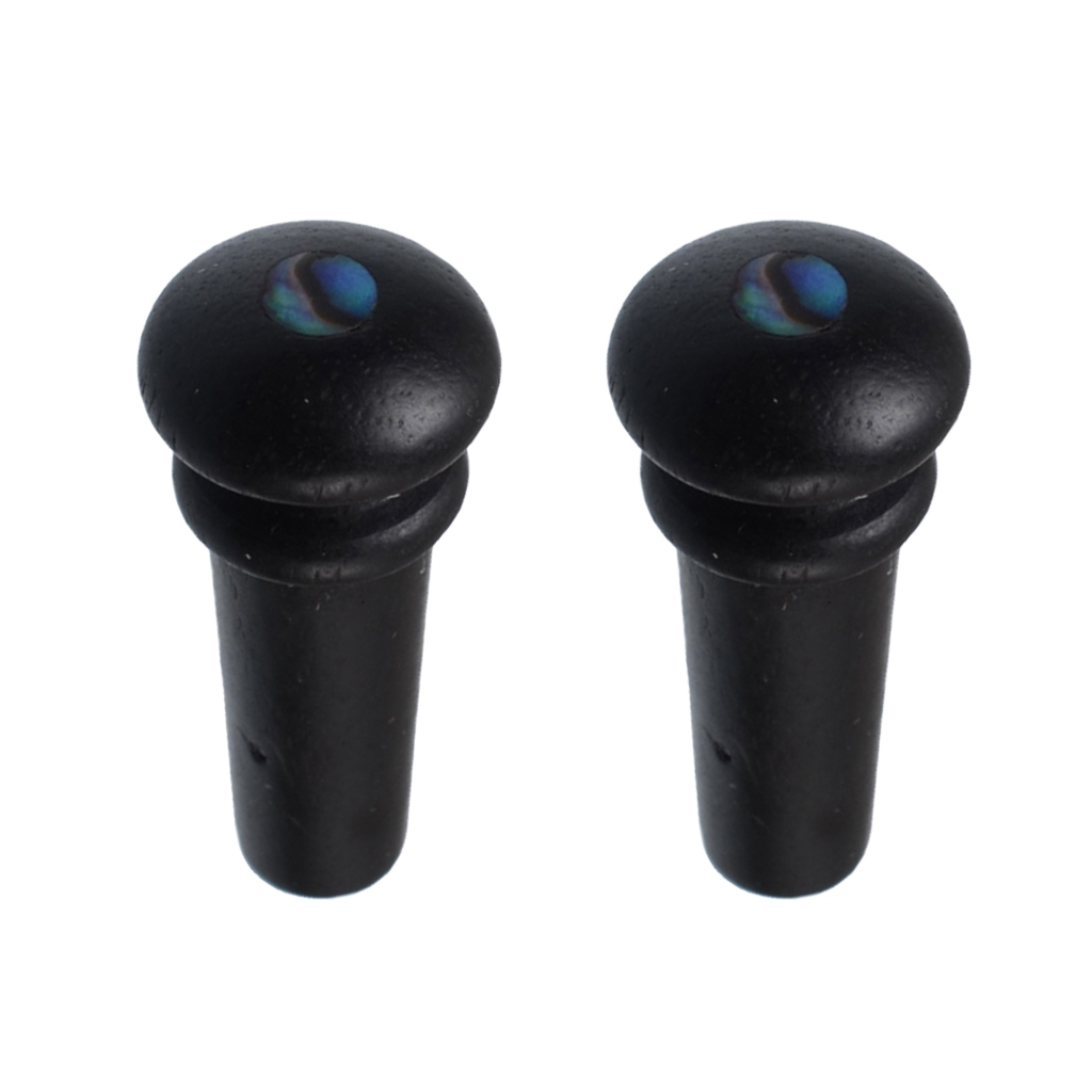 2 Pcs Black Ebony Acoustic Guitar Endpins with Shell Dot Inlay Guitar Pins Stringed Instrument