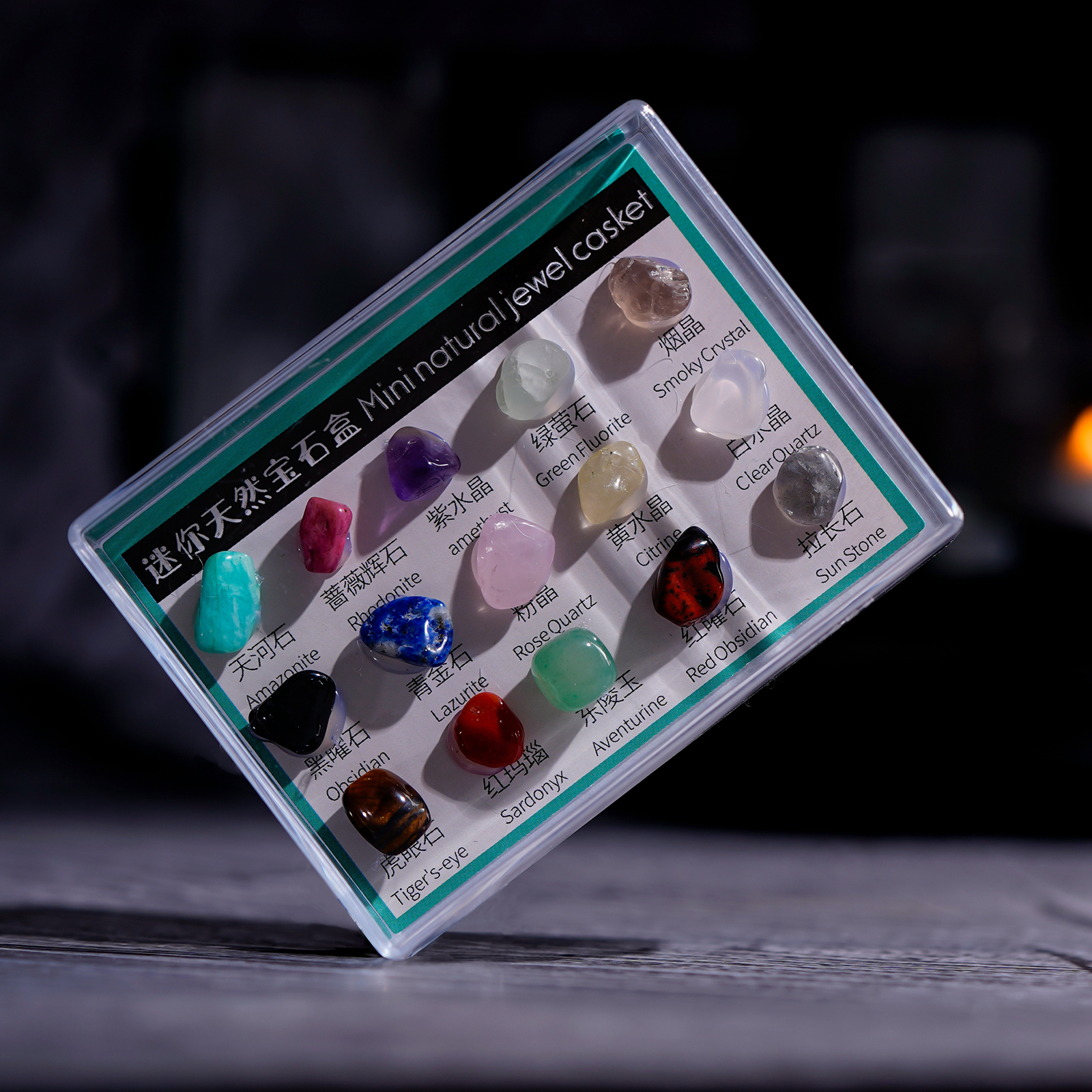 Polished Natural Mineral Rock and  Collection in Box for Kids Ages 8 and up