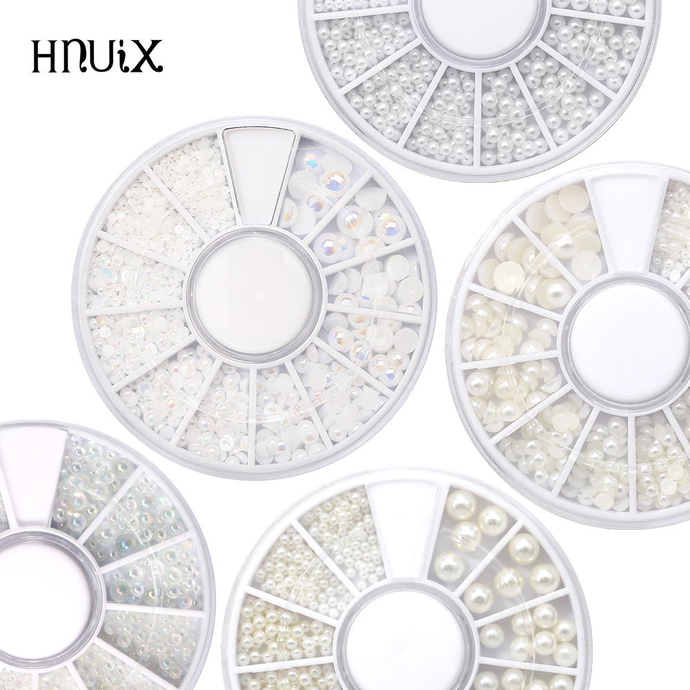 Best of HNUIX Mix Sizes White Nail Art Tips Half Pearls 3d Nail Beads Rhinestone Decoration DIY Beauty Salon Manicure Supply Reviews & Tips