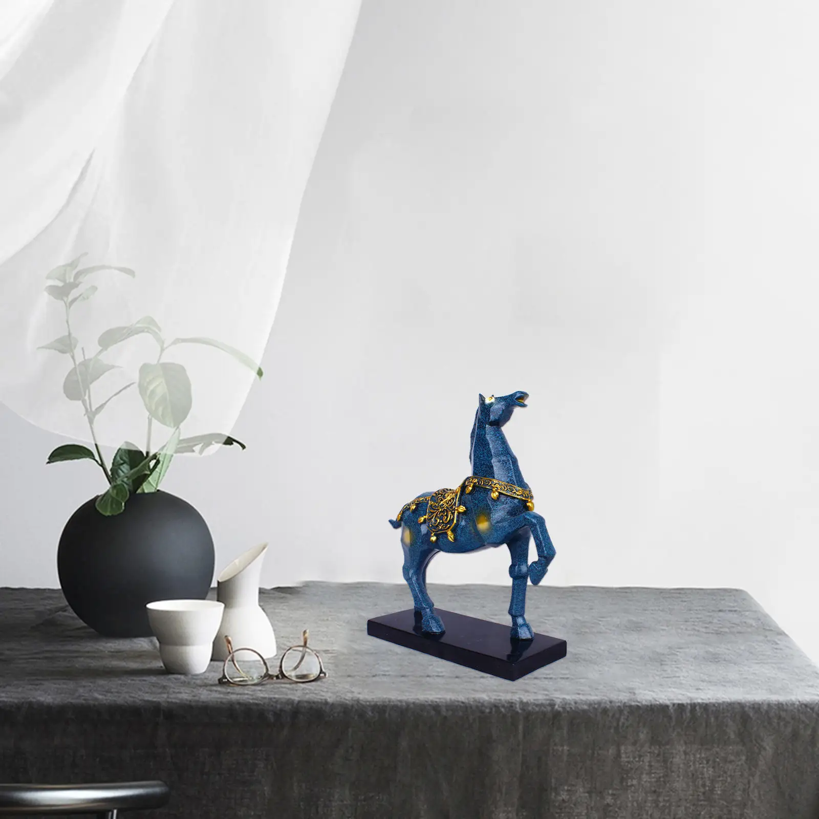 Retro Chinese Simulation Horse Statue Living Room Bedroom Animal Decoration Home Decor Accessories Office Feng Shui Sculpture