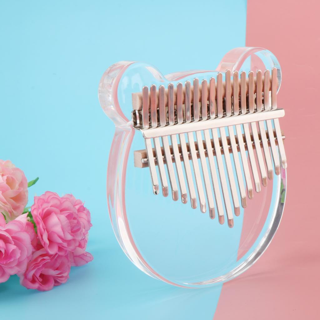 17 key kalimba board with clear acrylic transparent thumb piano case
