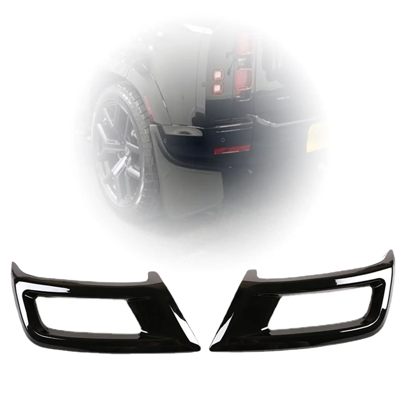 2 Pieces Rear Exhaust Pipe Throat Cover Trim Tail Throat Frame for Land Rover Discovery 2020 Durable Accessories