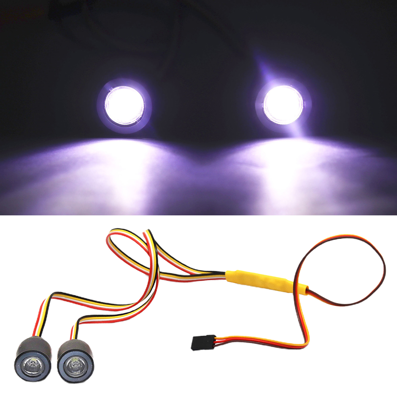 RC Radio control car 1/10 RC LED 19MM Headlight angel eyes light upgrade parts