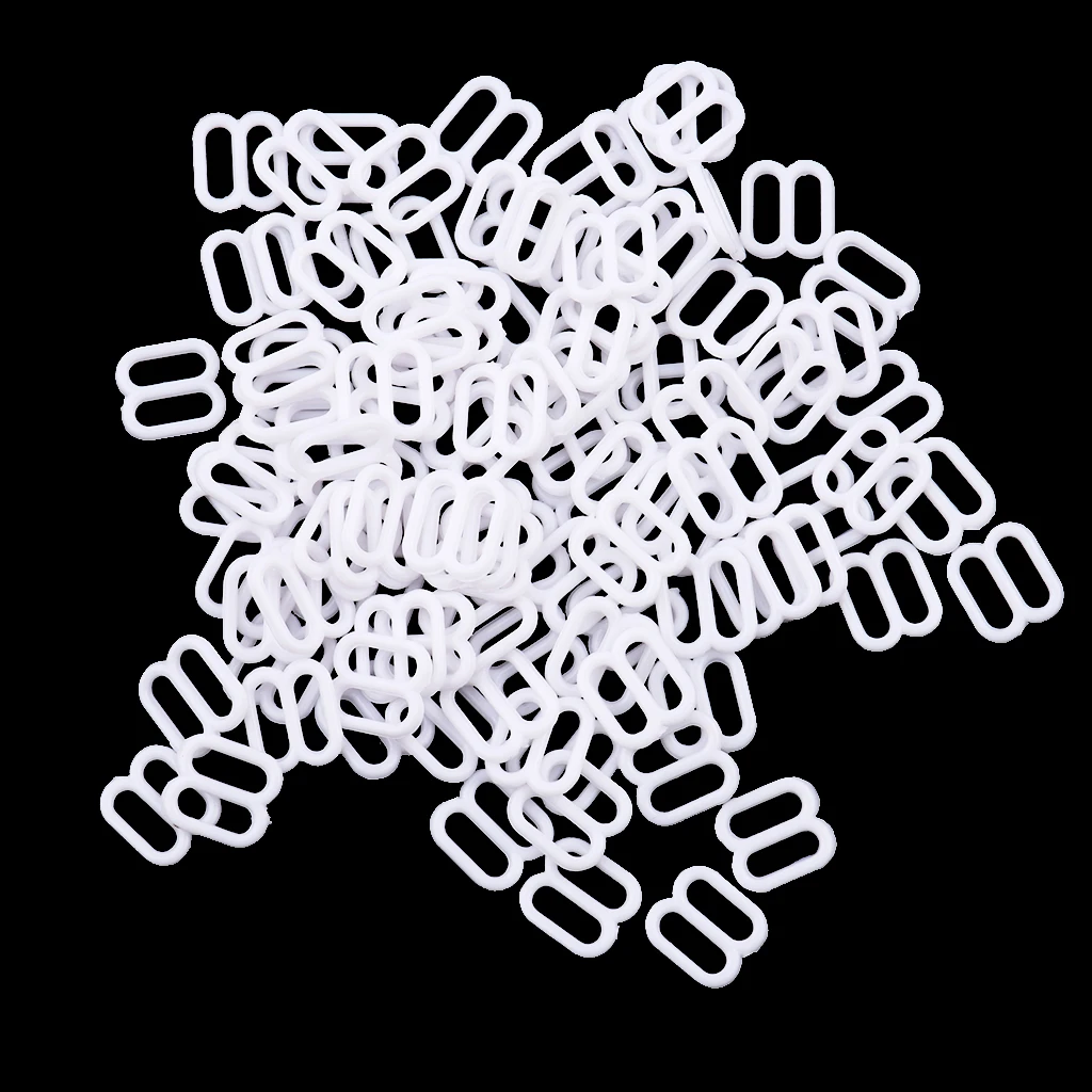 100Pcs 8mm/15mm Plastic Bra Headband Replacement Adjustment Buckles Underwear Sliders Rings Clips Sew Lingerie Bikini Adjusters