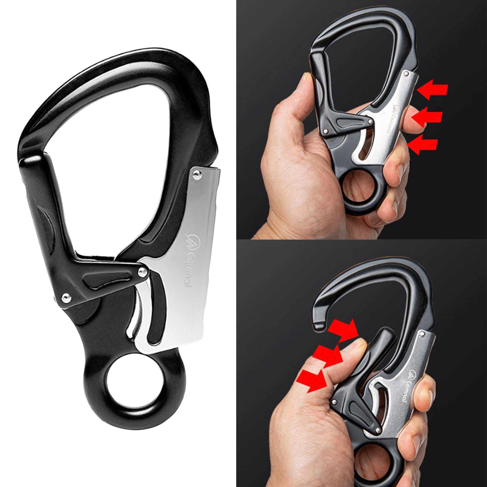 35KN Aluminum Auto Locking Carabiner D-Ring Hook Self Lock for Climbing Caving Rappelling Carabiners Hammock Dog Leash Ring