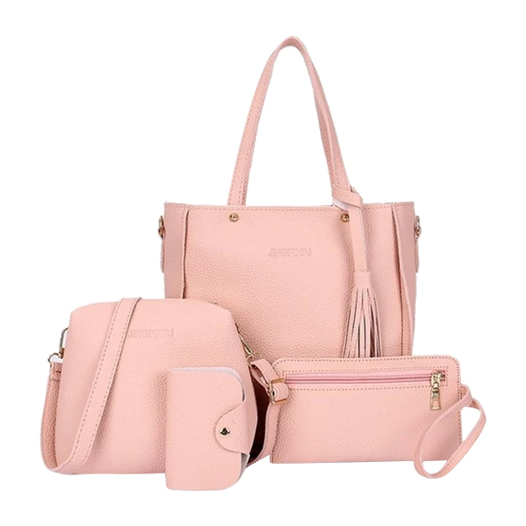   Bag Set PU Leather Tote Bags Casual Handbags Sling Bag Set Shoulder Bag