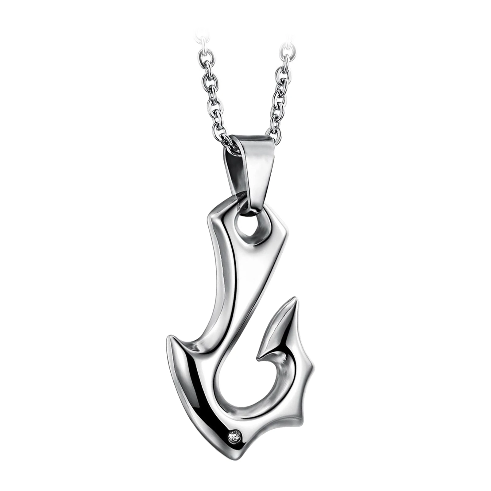 Fishhook Necklace Fishing Hook Pendant Jewelry Fishing Gift Necklace Fish Hook Gift for Couple