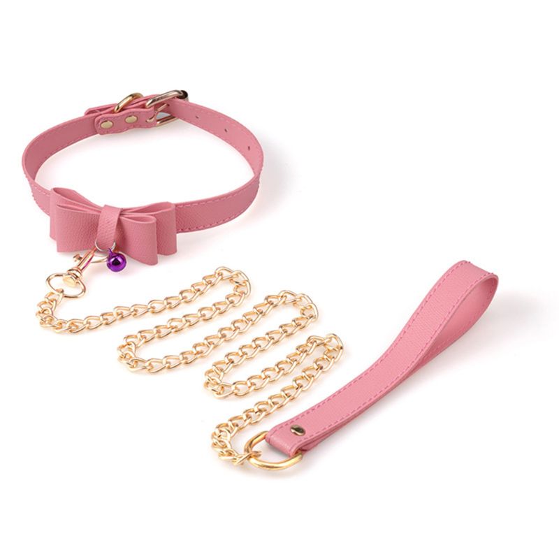pink chain leash