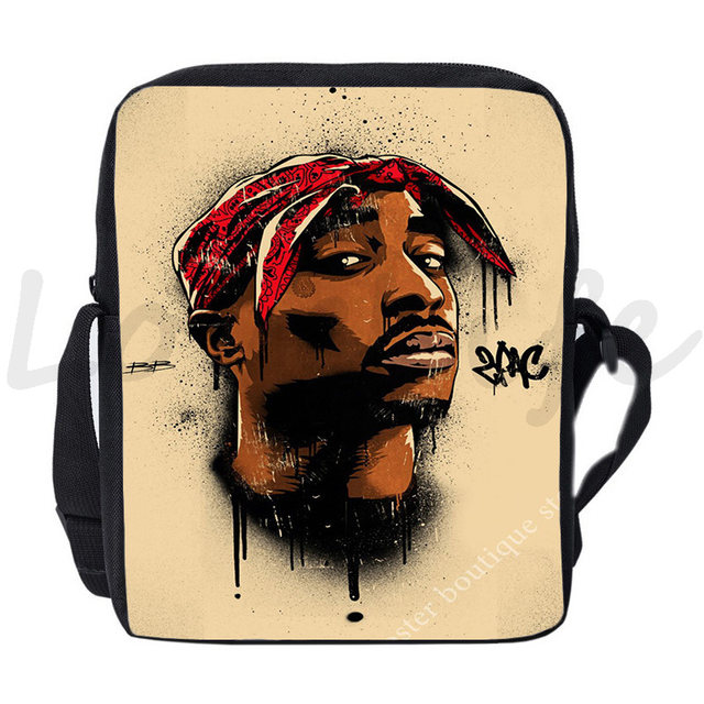 Hip Hop Rapper 2Pac Tupac Shoulder Bags Teens Handbag Men's 