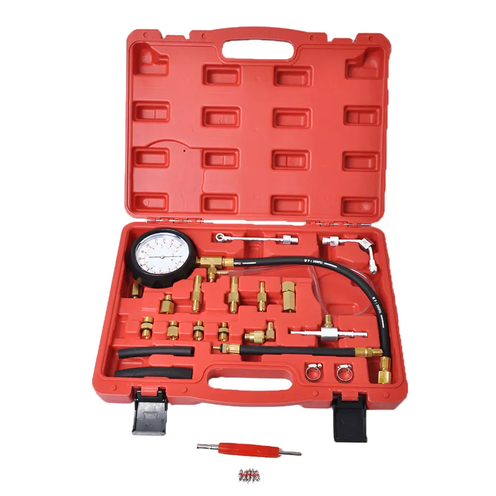 0-140psi Alloys Fuel Injector Injection Pump Pressure Tester Gauge Kit Car Tools Master