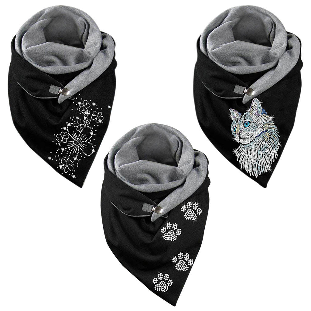 Scarves Retro Style Neckerchief Scarf Triangle Casual Shawl Blanket Warm Printing for Winter