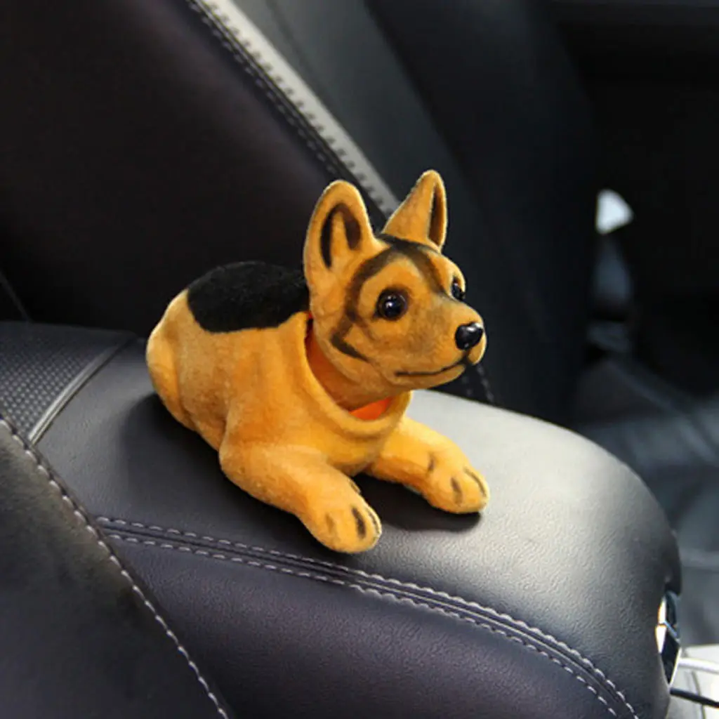 Bobbing Head  Dog Auto Car Dashboard Decors Toy Figurine, 6.6 x 3.2 x 3.9 Inch
