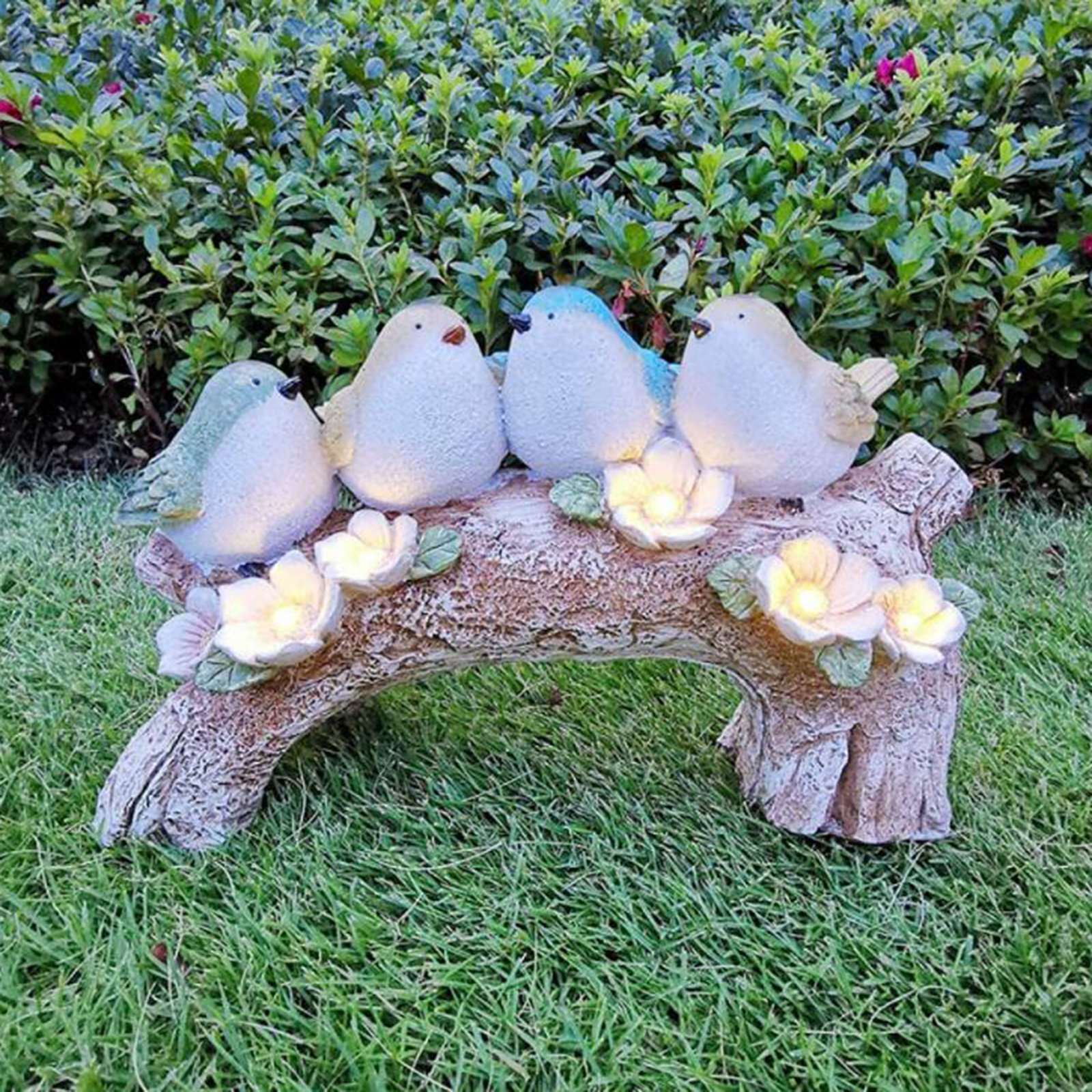 Solar LED Welcome Sign Yard Garden Birds Statue Lawn Decor for Flower Beds