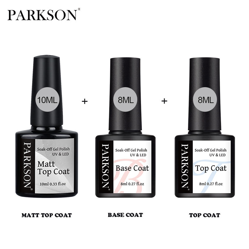 Best of Parkson Matt Top Coat Gel Nail Polish Kit Matt Top Base Coat UV LED Nail Art Manicure Polish Primer Soak Off Suface Nail Gel Set Reviews & Tips