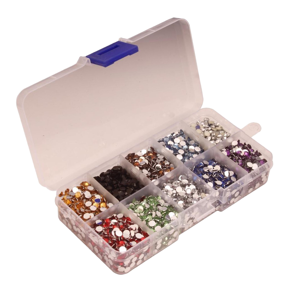 9000Pcs Nail Crystals Flatback Rhinestones Round Beads Flatback Glass Charms Gem Stones for Crafting