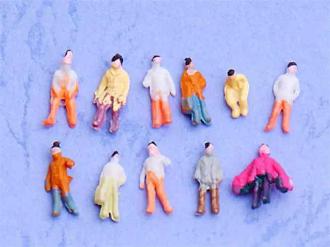100PCS 1:200 Scale Painted Figures Z scale for Building Model Train layout 