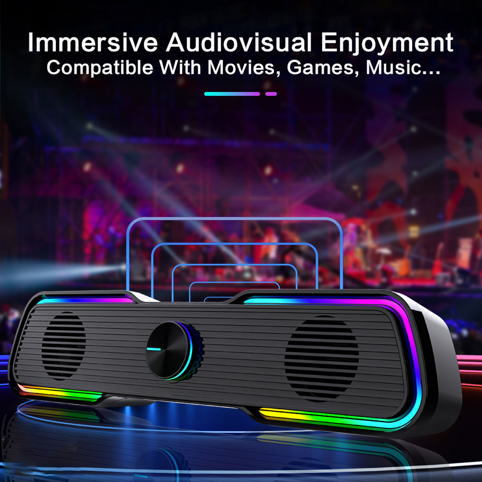 Speaker Hi-fi with Cable Volume Control Enhanced Sound Dual Channel Audio System Smart Sound Bar Gaming Speakers for Driver