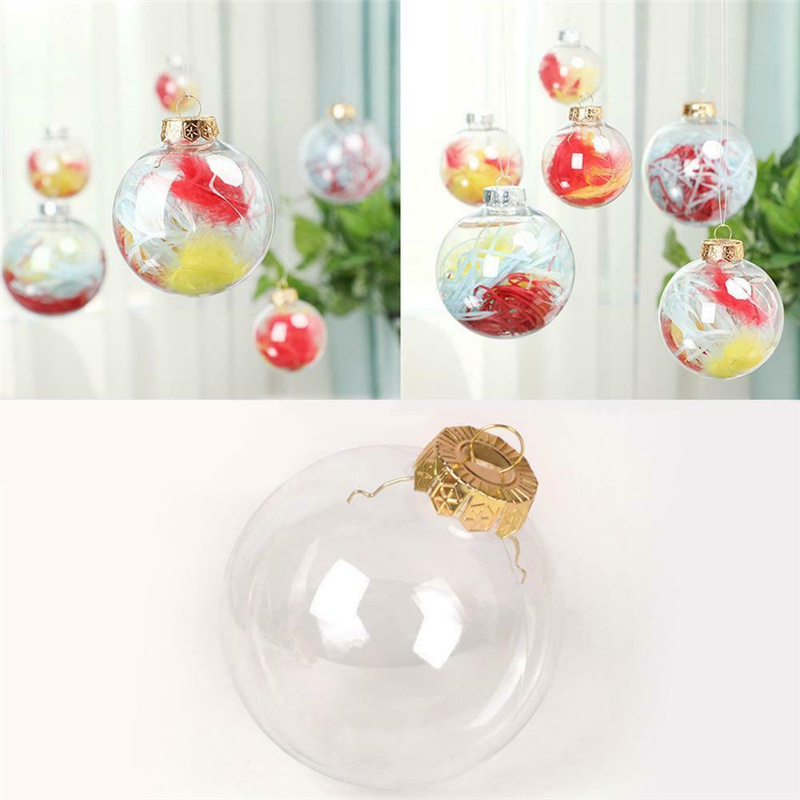 venda quente pçs transparente bola de natal fillable pendurado bola diy árvore de natal pingente criativo decoração de festa de natal