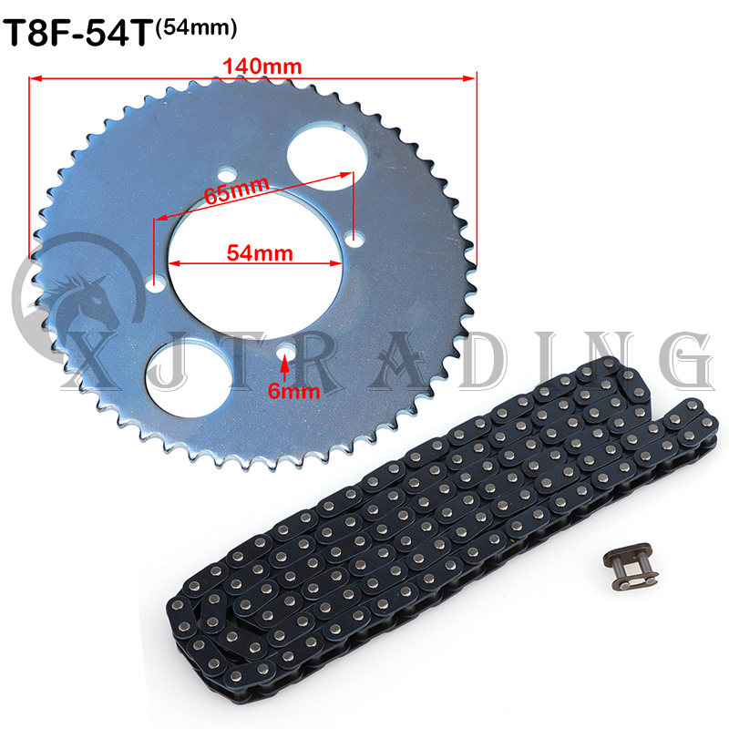 T8F-54T kette platte 26mm 29mm 35mm 54mm Hinten Kettenrad T8F 136link kette Für 47cc 49cc Pocket Bike Mini Moto Quad ATV – Detail 4