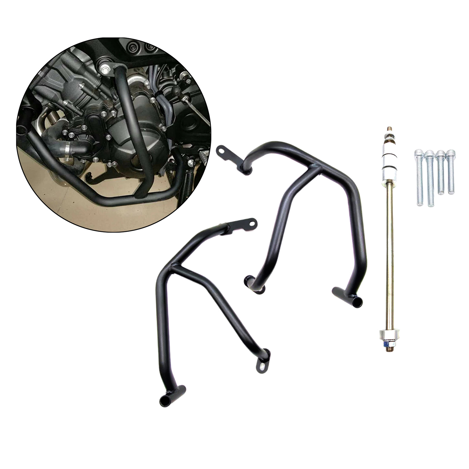 1Pair Carbon Steel Motorcycle Engine Guard Crash Bar Protector Compatible with Yamaha MT09 FZ09 2013-2020 Black