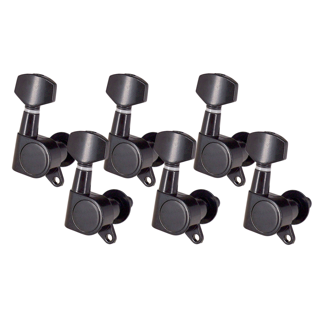 Black Sealed Guitar Tuning Pegs Tuners for Acoustic Electric Guitar Parts 6R