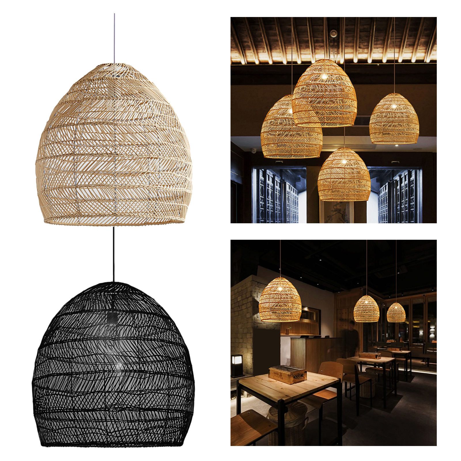 Japanese Bamboo Lamp Shade Ceiling Hanging Light Shade Chandelier Lampshade for Home Bedroom Tea Room Decorations