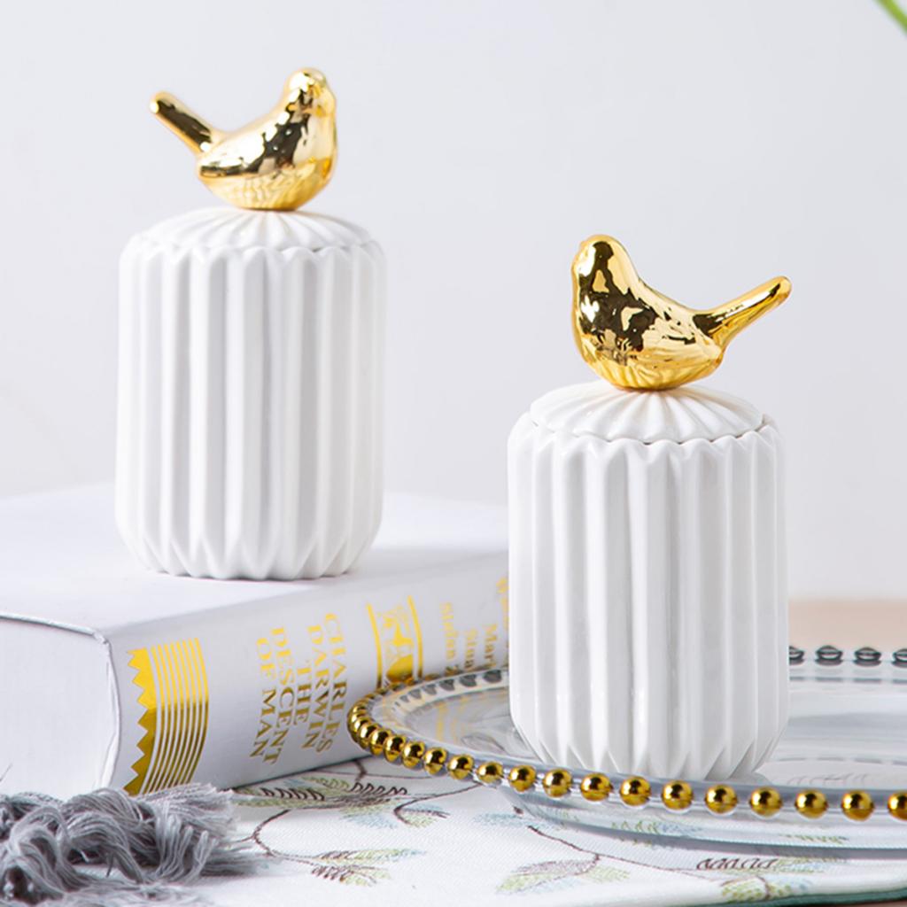 Ceramic Chopstick Holder with Deluxe Bird Lid for Living Room