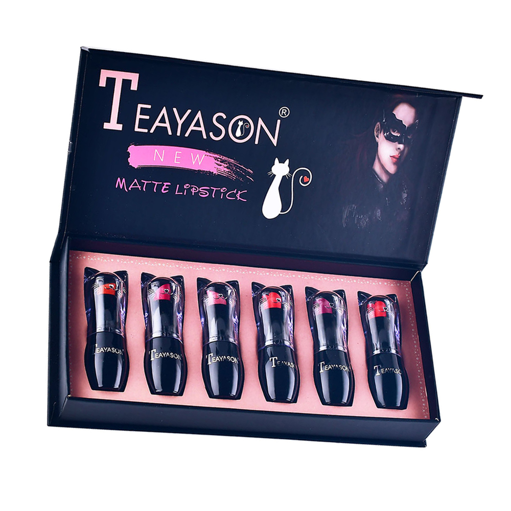 6x Cute Cat-shape Long-lasting Matte Lipstick Moisturizing Smooth Lip Colors