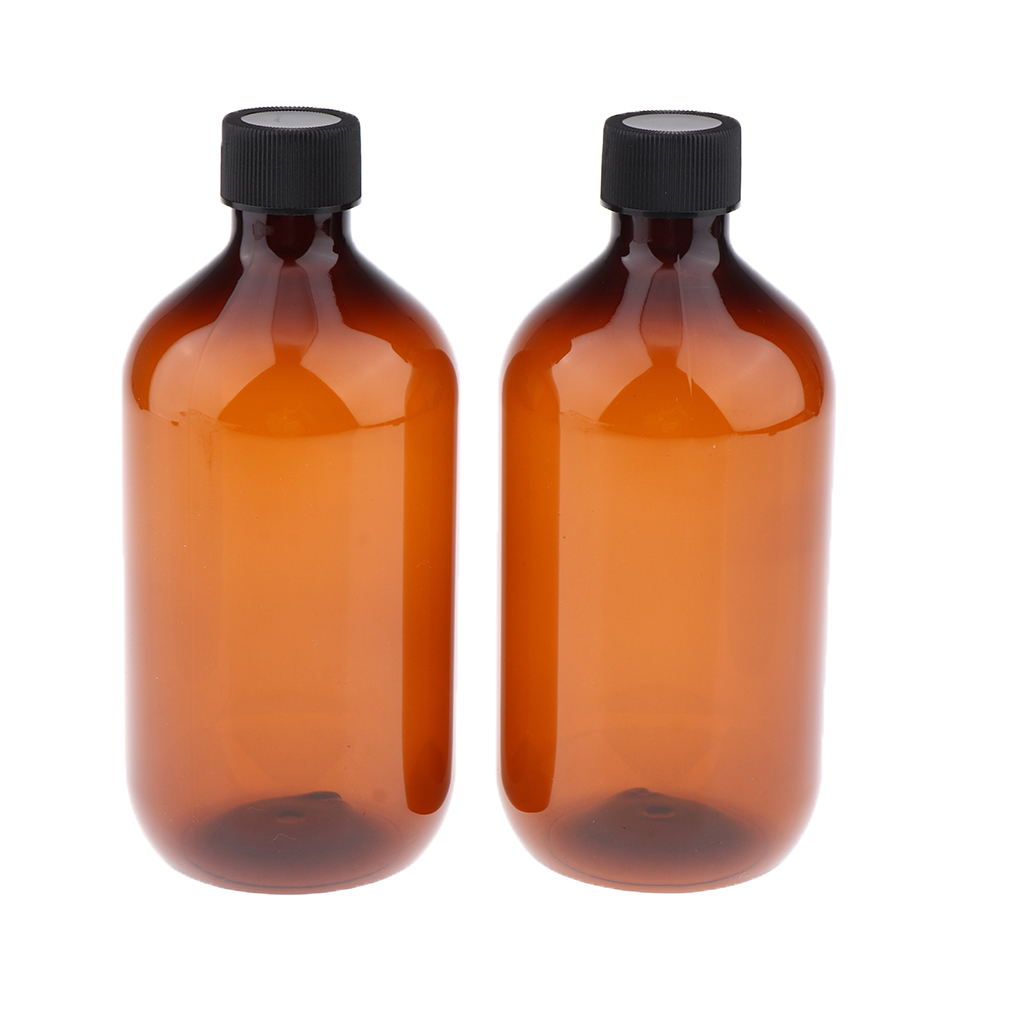2Pcs 500ml Plastic Screw Bottle Travel Shampoo Cosmetic Holder Container with Cap Inside the Plug