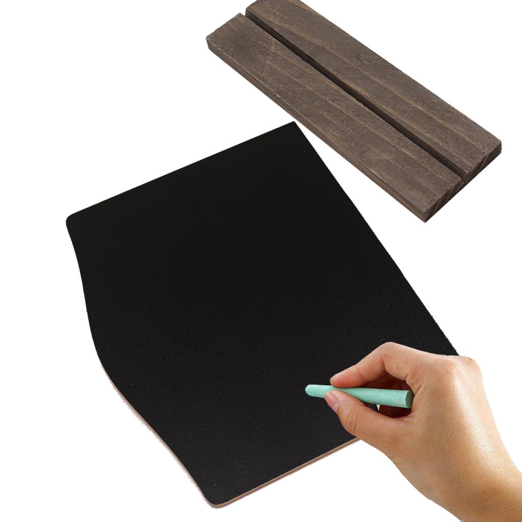 4 x Wooden Mini Blackboard Chalkboard Message Sign Chalk Board Memo Reminder Tags Supporter Stands Base