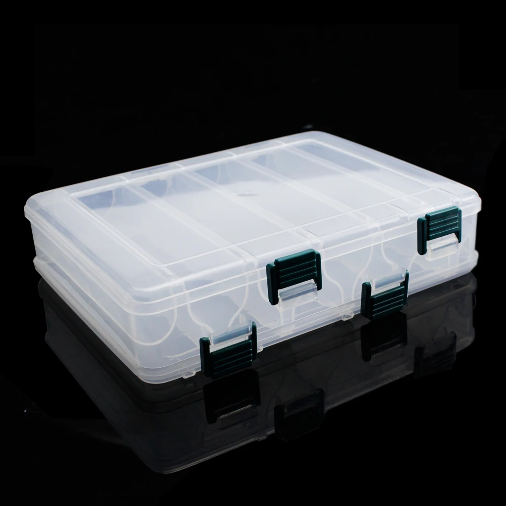 Premium Double Sided Plastic Fishing Tackle Box Transparent Lightweight Fishing Lures Bait Storage Box Fishing Tackle Pesca