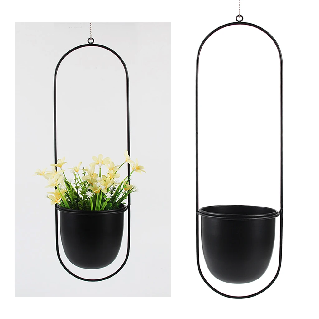 Large Metal Hanging Planters for Outdoor Plants - Hanging Flower Pots Weathered (Round Shape)
