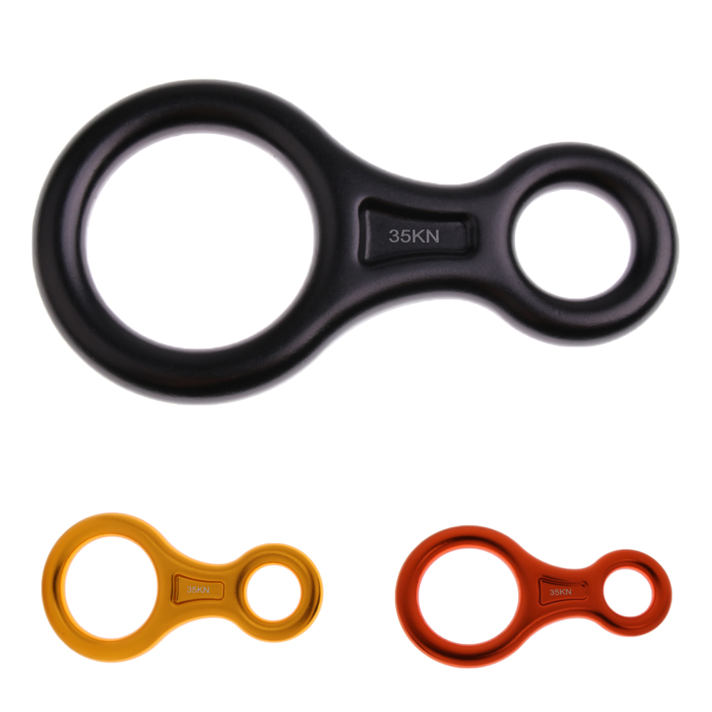Safety 35kN Aluminum Figure 8 Descender For Climbing Rope  Rappelling