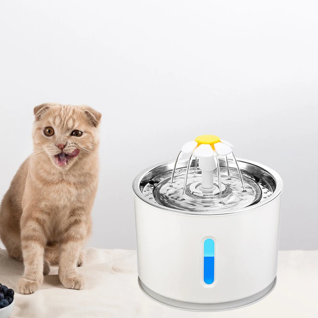 USB Pet Water Fountain, Ultra-Quiet Automatic Water Dispenser with 4 Stage Filters for Cat Dog Drinking Watering Bowls