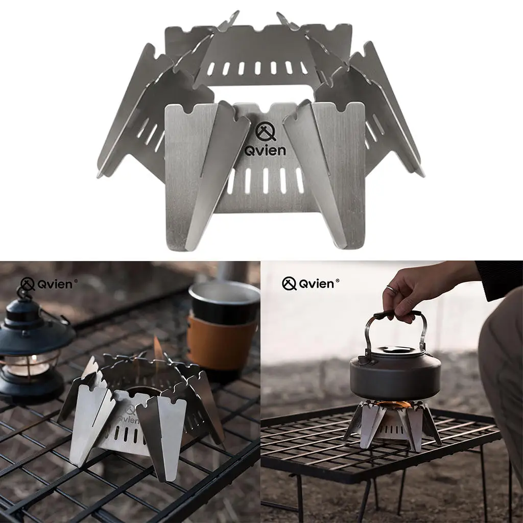 Outdoor Alcohol Stove Mini Foldable Solid Fuel Wax Stove Portable Camping Alcohol Burner Lightweight Picnic Alcohol Stove
