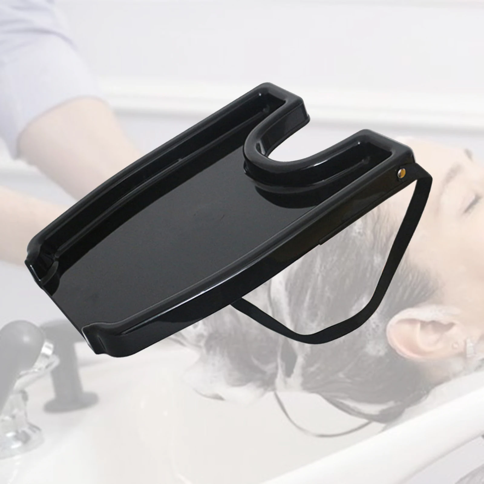 Portable Hair Shampoo Rinse Backwash Washing Tray Sink, Safety Contoured, Raised 
