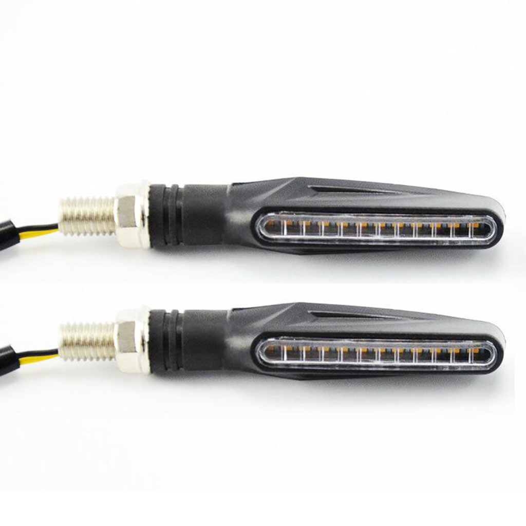 2pcs Flowing Motorbike LED Turn Signal Lights Flashing Turning Indicators Brake