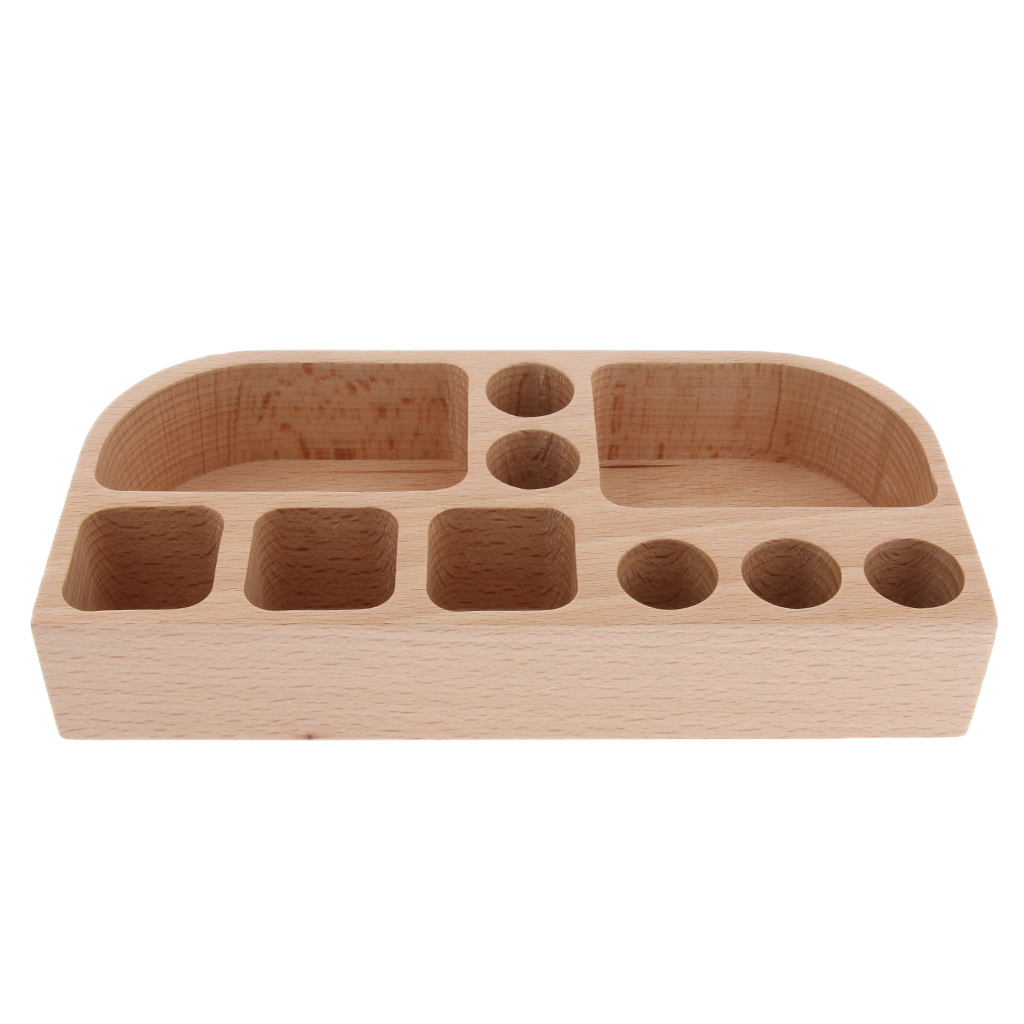 Wooden Cosmetic Makeup Organizer Storage Case Display for Bathroom Dresser and Countertop, 7.6 x 3.7 x 1.4 inch