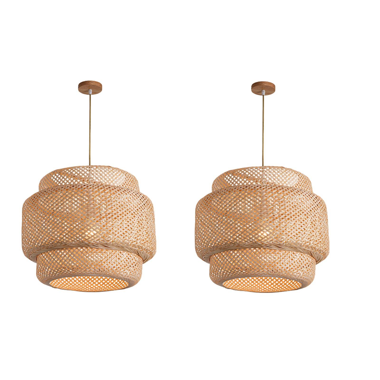 bambu rattan montagem nivelada luz pingente teto