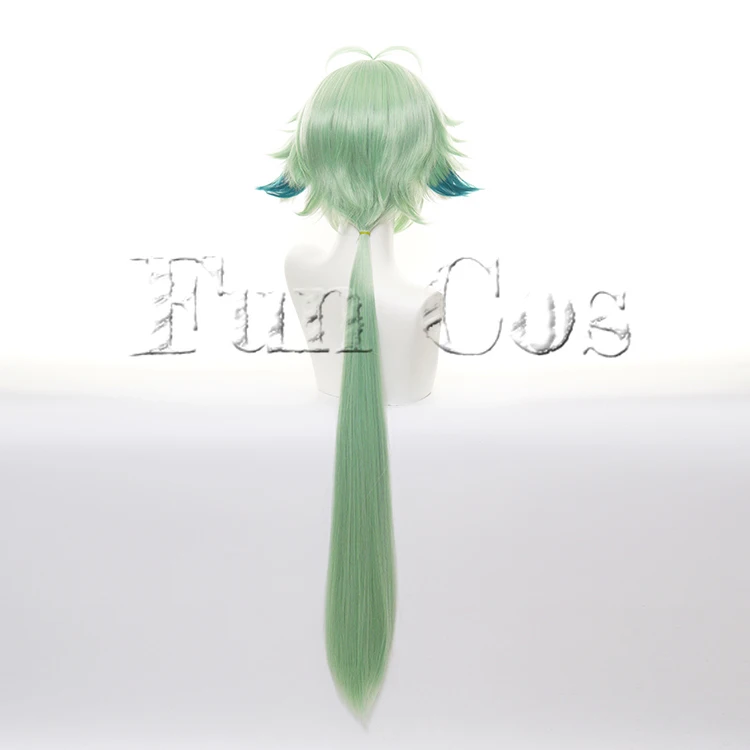 Game Genshin Impact Sucrose Cosplay Wig Short Wig Glasses Knights of Favonous Harmless Sweetie Sugar Blue Green Gradient Hair winifred sanderson costume
