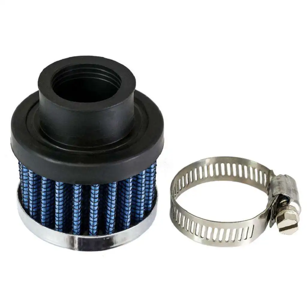Blue 1`` Car Truck Turbo Cold Air Filter Round Cone High Flow
